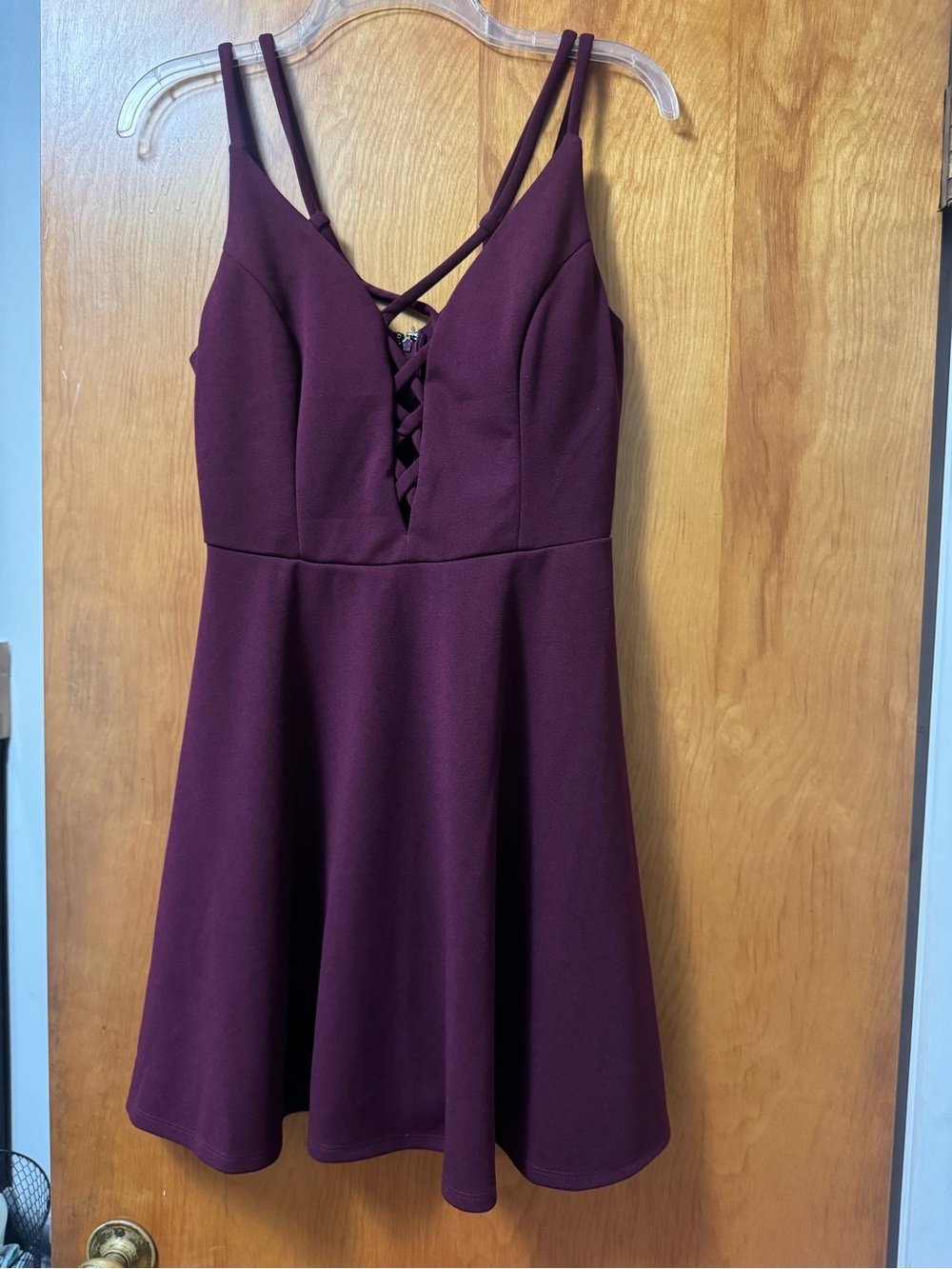 Speechless Dark Burgundy Skater Dress – Size M